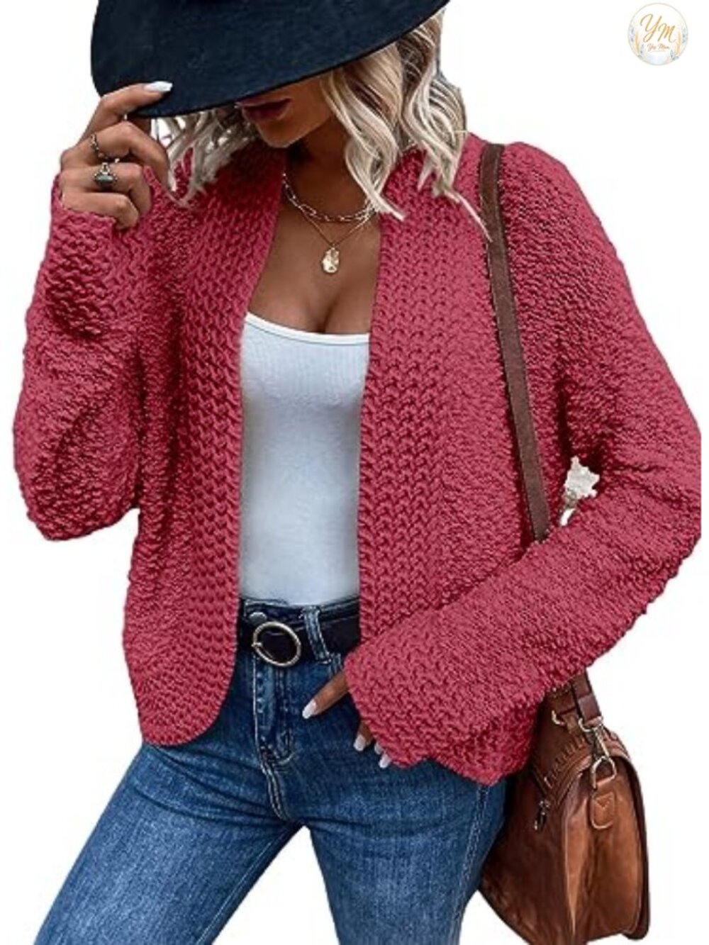 Dokotoo Women's Chunky Knit Open Front Cardigan Sweater Coat